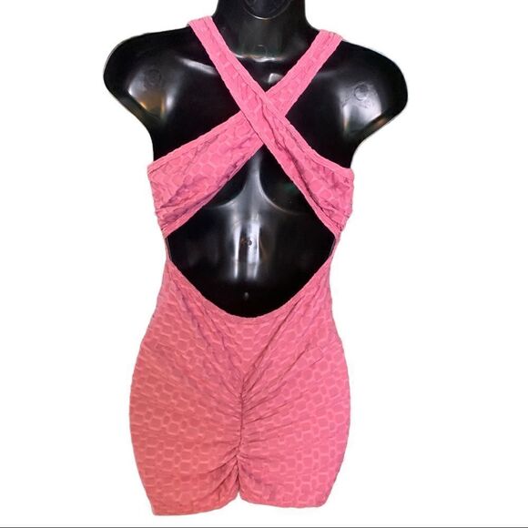 Pink Womens onepeice butt lift romper - Picture 3 of 3